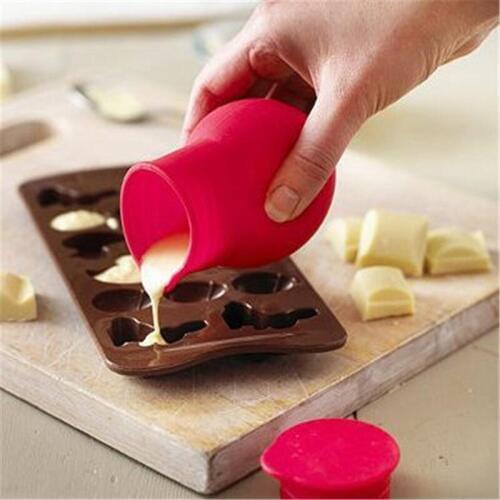 Practical Silicone Chocolate Melting Pot Mould Butter Sauce Milk Baking Pouring Liquid Holding Jars Bottles LX4417