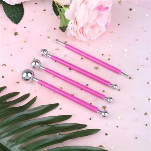 Cookie Cutters Flower Sugarcraft Metal 4Pcs/lot Ball Modelling Set DIY Stainless Steel Baking Pen Fondant Cake Decorating Tools
