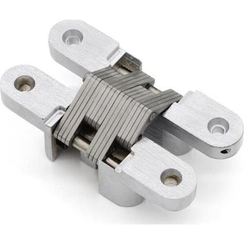 2Pcs 304 Stainless Steel Hidden Hinges Built-in Concealed Cross Heavy-loading Folding Door Hinge Furniture Hardware