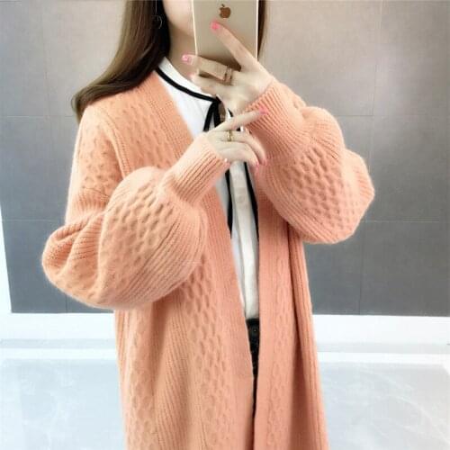 Spring Autumn Cardigans Sweaters Fashion Korean Loose Mid-length Sarm Knitting Sweater Casual Cardigans Women Wild Slim Coat 3XL