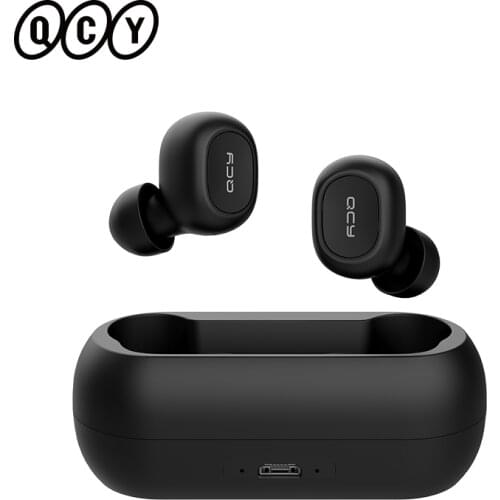 QCY T1C QS1 Bluetooth 5.0 Earphone Wireless 3D Stereo TWS Headphone with Dual Microphone Headset HD Call Earbuds Customizing APP