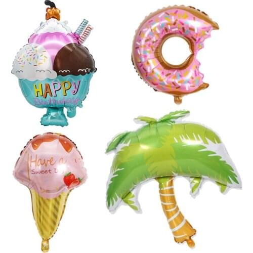 Birthday balloon childrens toys summer ice cream donuts summer pool party decoration aluminum foil balloons