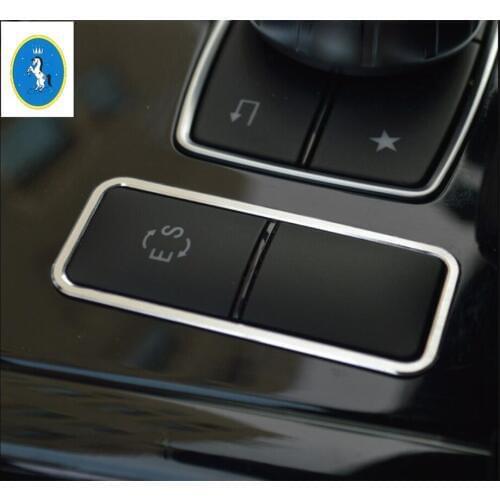 Yimaautotrims For Mercedes Benz C Class W204 2011 2012 2013 Metal Accessories Central Middle Control ES Button Frame Cover Trim