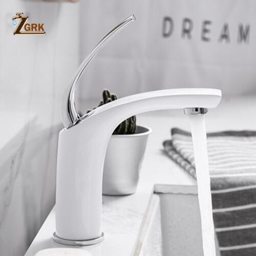 ZGRK Basin Faucets Elegant Bathroom Faucet Hot and Cold Water Basin Mixer Tap Chrome Finish Brass Toilet Sink Water Crane SLT148