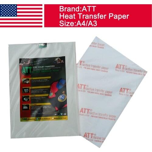 100Sheets A3 USA ATT Dark inkjet heat transfer paper t-shirts transfer paper Lettering transfer paper
