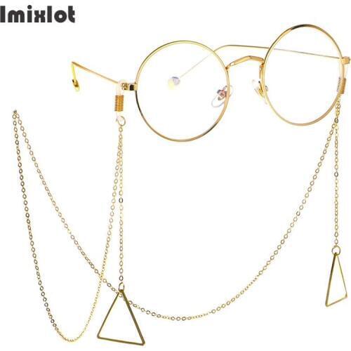2020 Chic Fashion Reading Glasses Chain for Women Metal Sunglasses Cords Triangular Pendant Eyeglass Chains Lanyards Necklace