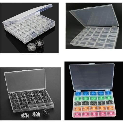 25Pcs transparent sewing machine spool color spool empty spool plastic storage box for household sewing accessories tools