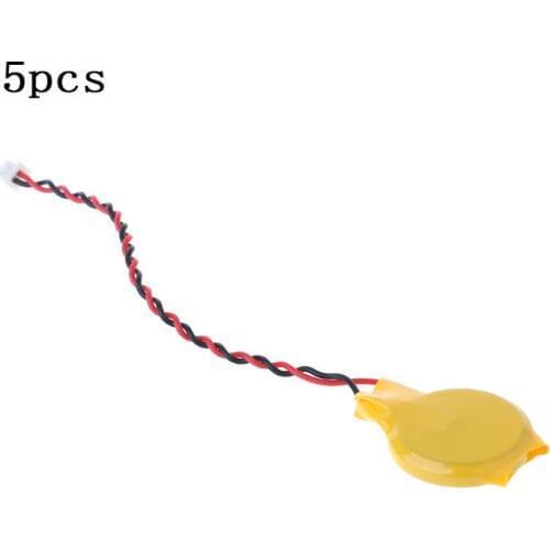 5pcs CR2032 2032 Battery With Wire Disassemble Battery Wire 2 pin Laptop Motherboard BIOS CMOS Battery