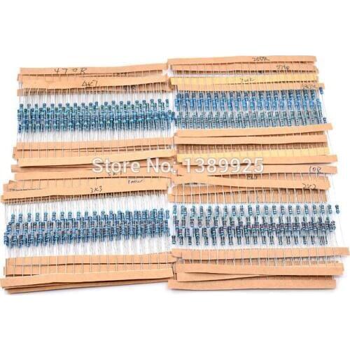 600pcs/pack 1/4W 30 Kind Metal Film Resistors Assorted kit 1% Each 20 600pcs/pack ,for arduino for raspberry pi, board kit