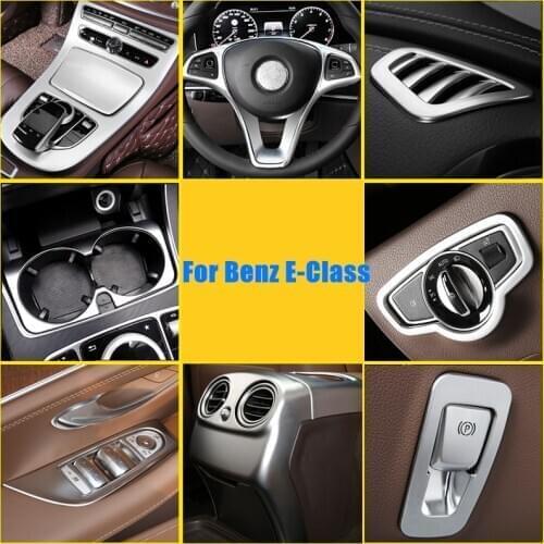Accessories For Mercedes Benz W213 E Class E200l E300l 2016 2017 Interior Matte Silver ABS Decoration Cover Trim