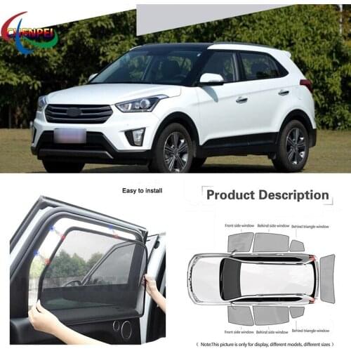 For Hyundai IX25 2014 Car Full Side Windows Magnetic Sun Shade UV Protection Ray Blocking Mesh Visor Car Decoration Accessories
