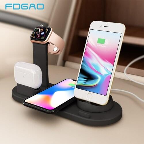 4 in 1 Wireless Charger for iPhone 12 11 XS Samsung S21 S20 Apple Watch 6 5 4 3 2 1 Qi Fast Charging Station for iWatch Airpods