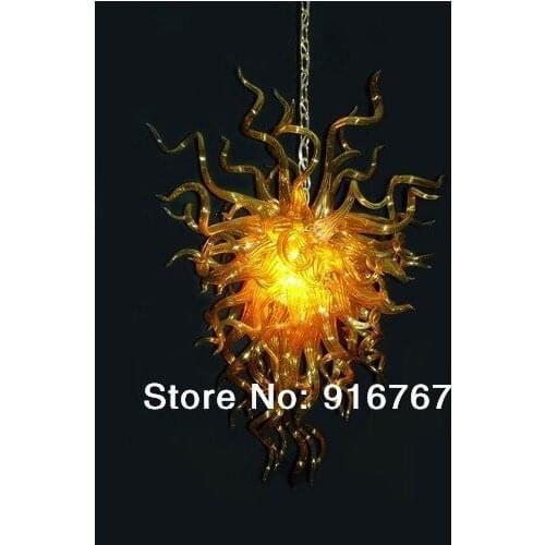 C153 Air Shipping Restaurant Amber Glass Chandelier Led Lamp