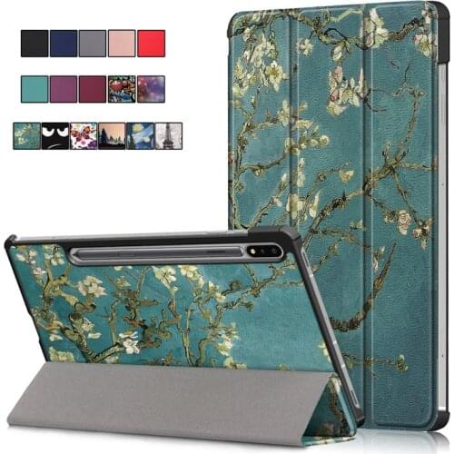 Tablet Cover For Samsung Tab S7 Case Coque PU Leather Stand Smart Cover For Galaxy Tab S7 Plus Case For Galaxy Tab S7 FE 12.4"