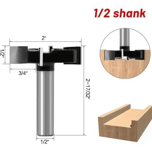 CNC Spoilboard Surfacing Router Bit Carbide Planer Wood Cutter Planing Tool Router Bits 1/2" (12.7mm) 12mm Shank Woodworking