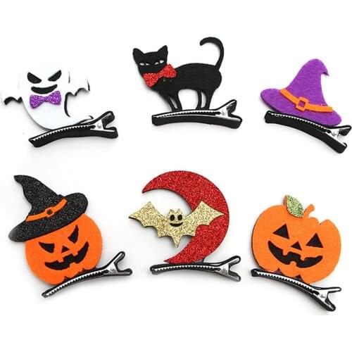Halloween Pumpkin Hairpin Kids Halloween Hair Clips Cartoon Party Decoration Hairpins Accessory Barrette резинки для волос детям