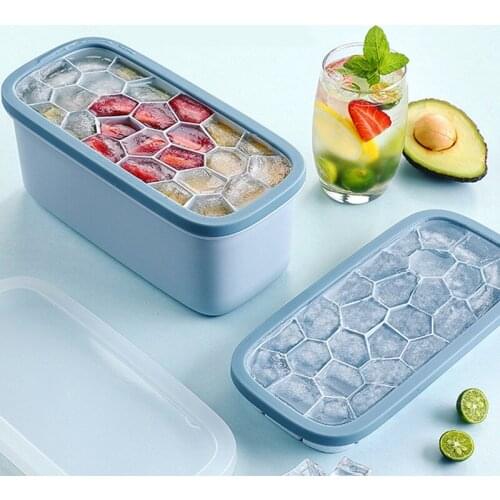 Ice Cube Mold Ice Tray Refrigerators Summer Honeycomb Ice Maker Double Layer Silicone Molde With Removable Lids Ice Cube Maker