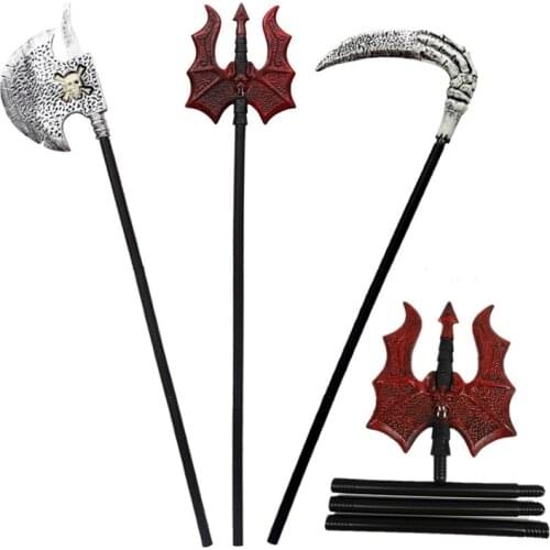 Halloween sickle Ghost Festival plastic simulation weapon Trident axe Cosplay prop death sickle