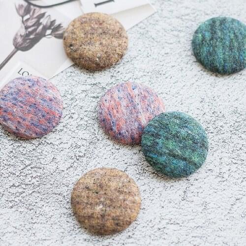 Impressionist oil painting style cloth button cloth art flat button DIY art fan earrings earring material
