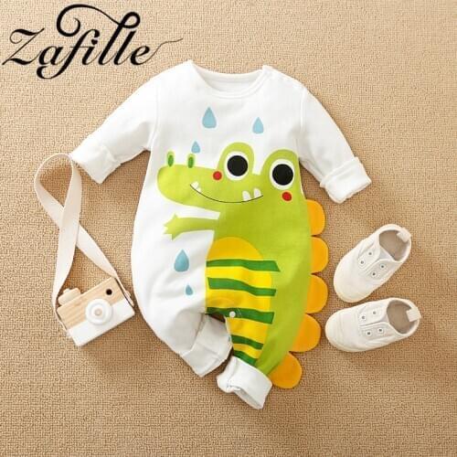 ZAFILLE Cute Baby Boy Clothes For Newborn Cartoon Dinosaur Babys Rompers 2021 Baby Jumpsuit For Kids Baby Girl Clothes