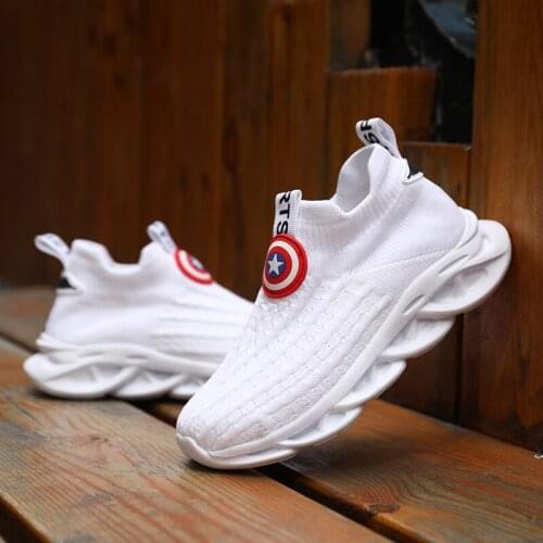 2021 Children White Sneakers Shoes Breathable Mesh Boys Shoes Soft Sole Casual Outdoor Kids Sports Running Shoes Fashion