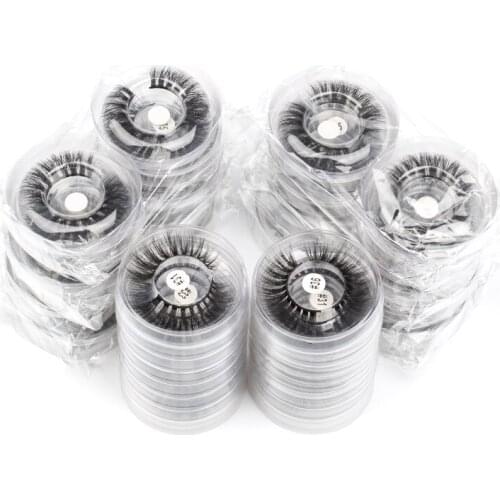 LANJINGLIN lash wholesale 10/20/30/50/100pcs bulk natural long false eyelashes wholesale soft fluffy 3d mink lashes round cases