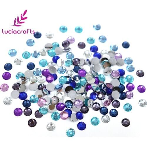Lucia crafts 3/4/5mm Round Flatback Rhinestones Glue On For Nail Art Mobile Phone Gems F0703