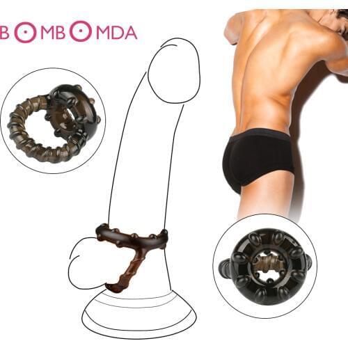 Male Double Semen Lock Rings Delay Ejaculation Massage Penis Egg Fine Penis Rings Cock Rings For Men Masturbation Adult Sex Shop