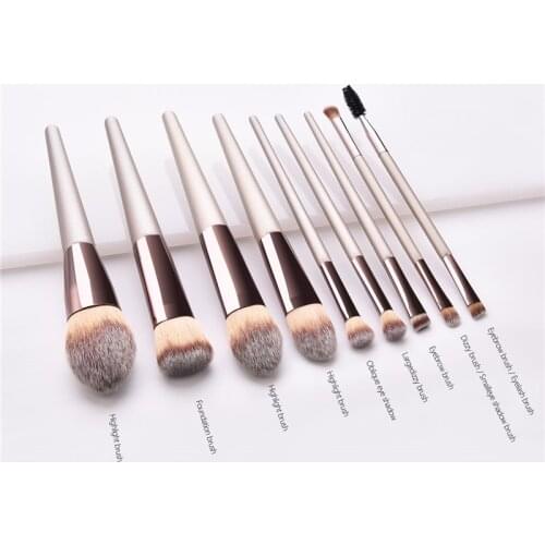 Beauty makeup tools 9pcs makeup brush set flat foundation brush eyeshadow eyebrow concealer for personal makeup