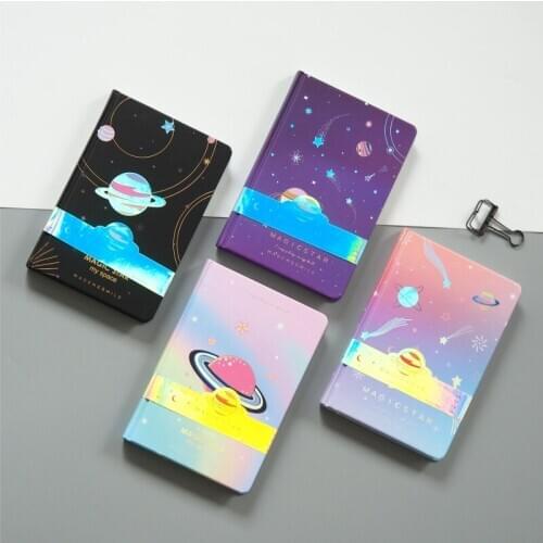 2020 New sky stars pattern hardcover school student notebooks with cartoon colored paper sheets stationery supplies A5