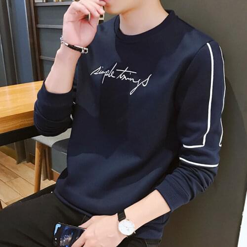 Garments for men with velvet and thick Korean long sleeves 2019