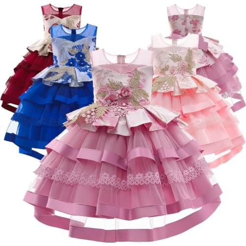 3-10 yrs Summer Girl Sleeveless Flower Tutu Dress Princess Tulle Party Ball Gown Costume