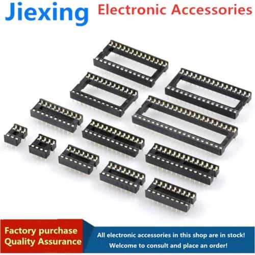 10pcs IC socket integrated block straight plug DIP microcontroller chip base 6/8/14/16/18/20/24/28/40p feet