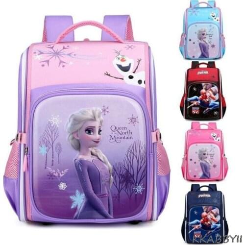 Disney Frozen Schoolbag Elementary School Girl Princess Elsa School bag Kids Cartoon Backpacks