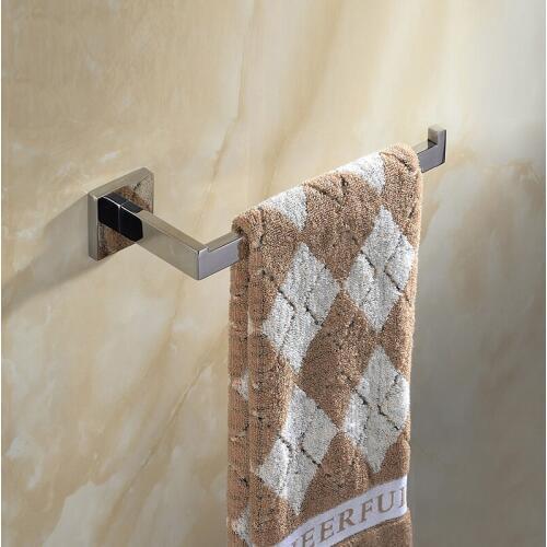 Modern Stainless Steel Silver Single Towel Bar Holder Smooth Mirror Surface Towel Rack Wall Mounted Bathroom Hardware