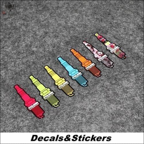 NO.L332 Small Colorful Spark Plug 3M Reflective Modified Stickers Waterproof Decals Car Racing Motorcycle Scratches Cover