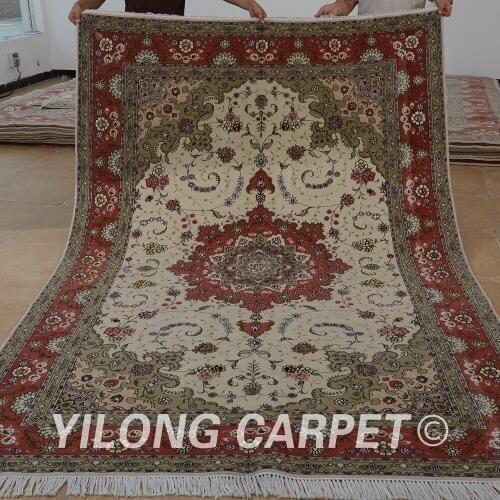 Yilong 6'x9' Oriental hand-knotted wool carpet exquisite traditional wool silk rug (1449)