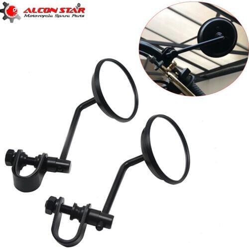 Alconstar Chrome Round Motorcycle ATV Dirt Bike Handlebar Side Rear View Mirror for Yamaha Honda Kawasaki KTM Suzuki Harley