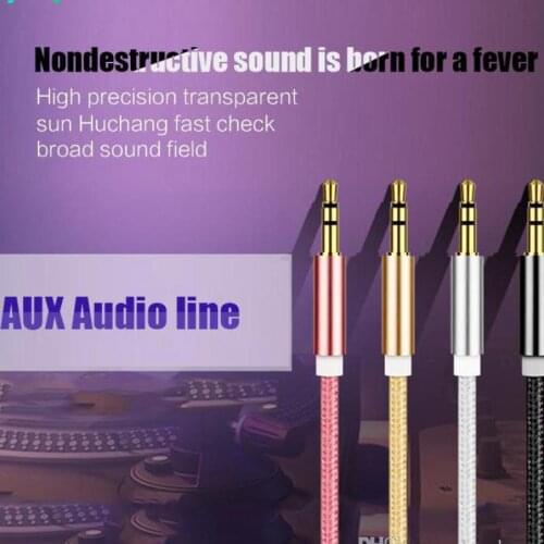 1M Male to Male 3.5mm Universal Gold Plated Auxiliary Audio Stereo Jack Cable AUX Cord Jack to Jack Device For Iphone Ipad