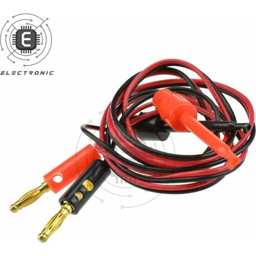 1 Pair Banana Plug Test Lead Gold Plated Banana Plug To Test Hook Clip Lead Cable For Multimeter Tools 4mm