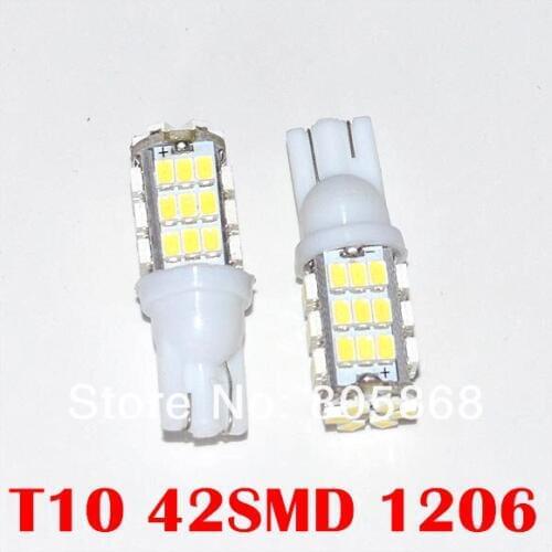2pcs/lot Car Led SMD Light T10 42led smd W5W 194 1206 SMD Wedge Clearance Light Parking Light Indicator Reading light