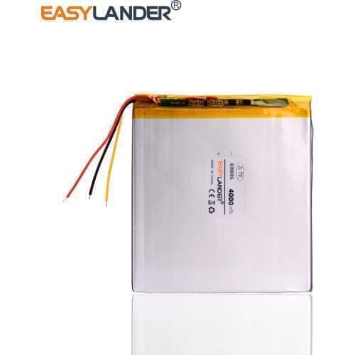 3 wire 3.7V 4000mAH 408686 Polymer lithium ion / Li-ion battery for tablet prestigio 3777 the ritmix rmd-751