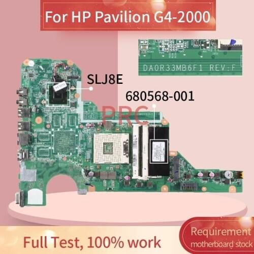 680568-001 680568-501 For HP Pavilion G4-2000 Notebook Mainboard DA0R33MB6E0 SLJ8E DDR3 Laptop Motherboard