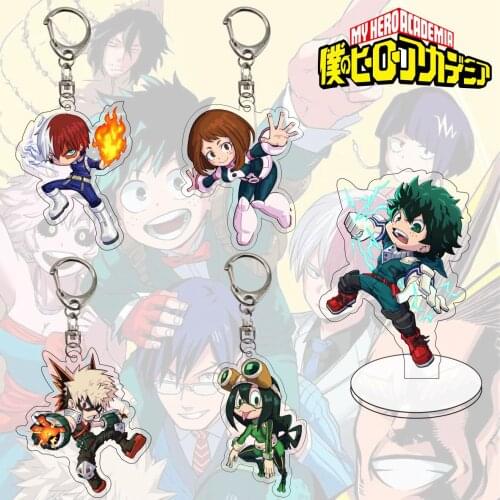 Anime My Hero Academia Keychain Todoroki Shouto Cosplay Double Sided Transparent Acrylic Key Chain Cute Funny Jewelry Fans Gift