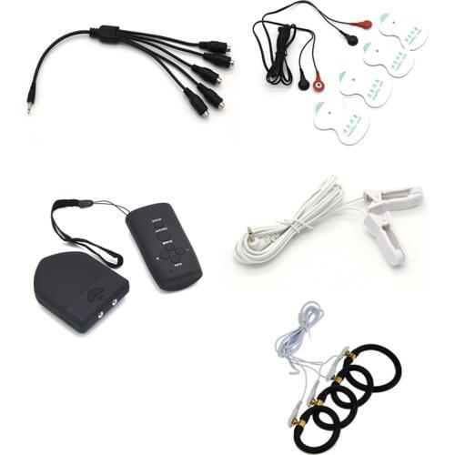 DIY Wireless Remote Control Electro Shock Penis Ring Nipple Clamps Full Body Massage Electric Sex Toys Kit Medical Themed Toys