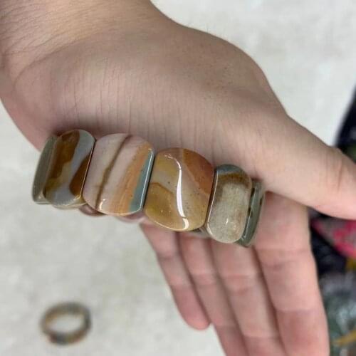 Ocean Agate Stone Beads Bracelet Natural Gemstone Jewelry Bangle For Woman For Man Wholesale