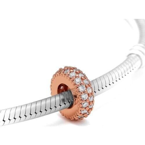 CKK 925 Sterling Silver Inspiration Within Spacer Rose Gold Charms Original Jewelry Making Fits For Bracelets