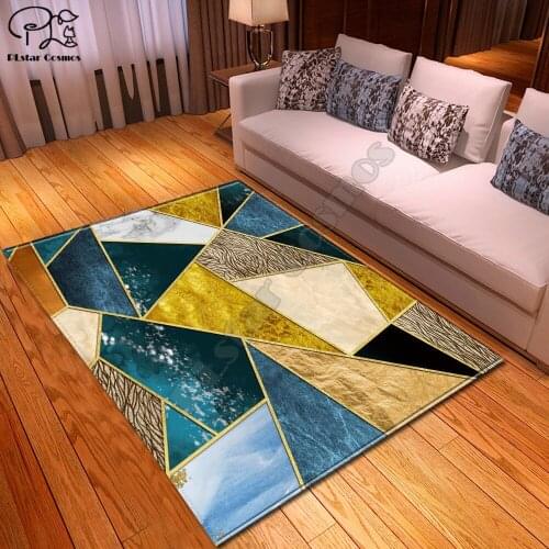 Color geometric pattern carpet Square Anti-Skid Area Floor Mat 3D Rug Non-slip Mat Dining Room Living Room Soft Bedroom Carpet 2