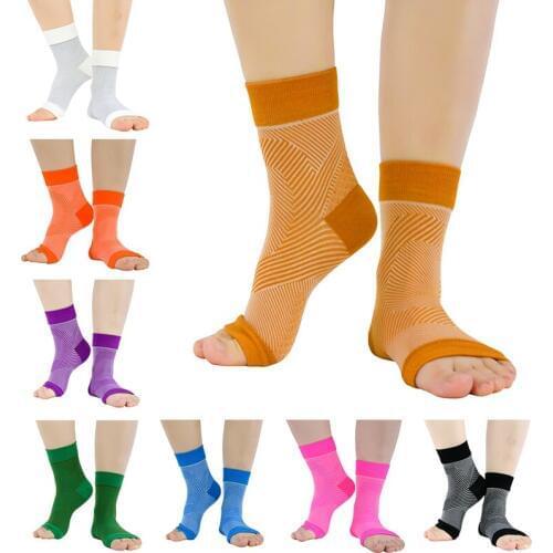 1 Pair Sport Ankle Brace Protector Breathable Anti-sweat Compression Feet Support Wrap Sleeve Protection For Plantar Fasciitis