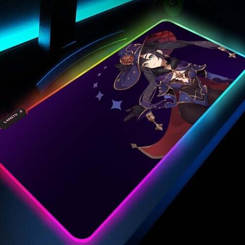 Genshin Impact Carpets Gamers Rgb Mouse Pad Cute Xxl Anime Carpet Room Gamer Cushions Pc Laptop Top Mat Slipmat Xxxl Com Led Rug